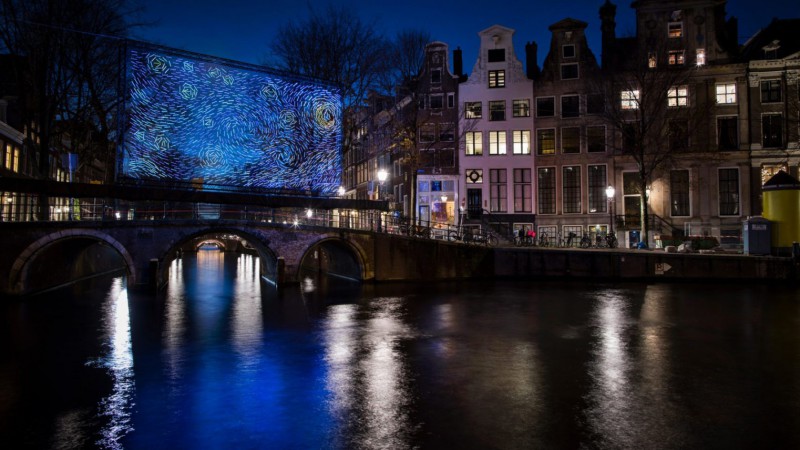 梵高的“星夜”艺术装置,荷兰阿姆斯特丹,IvanaJelić&PavlePetrović