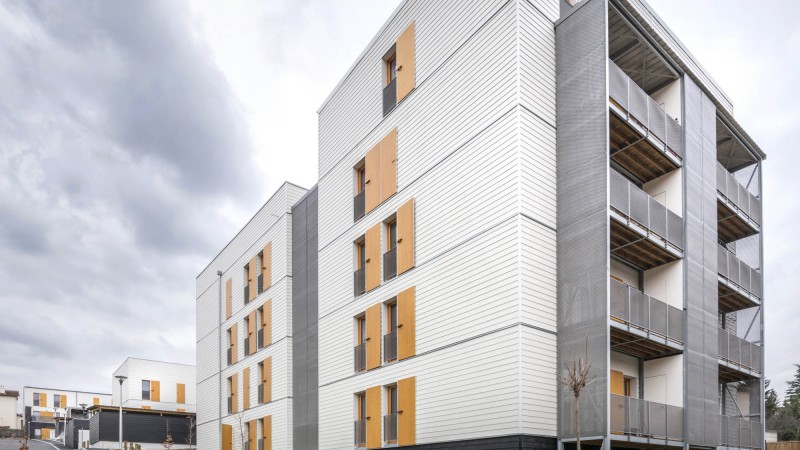 Rive-De-Gier 的60套福利住房,法国,Tectoniques Architects