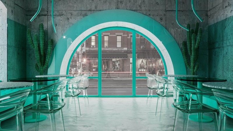 与自然和谐相处咖啡馆,纽约,Reutov Design