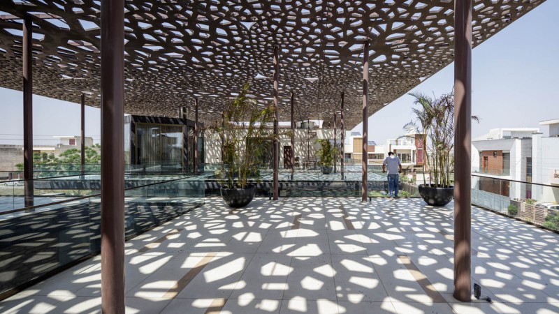 阴影下的房子，印度，Zero Energy Design Lab