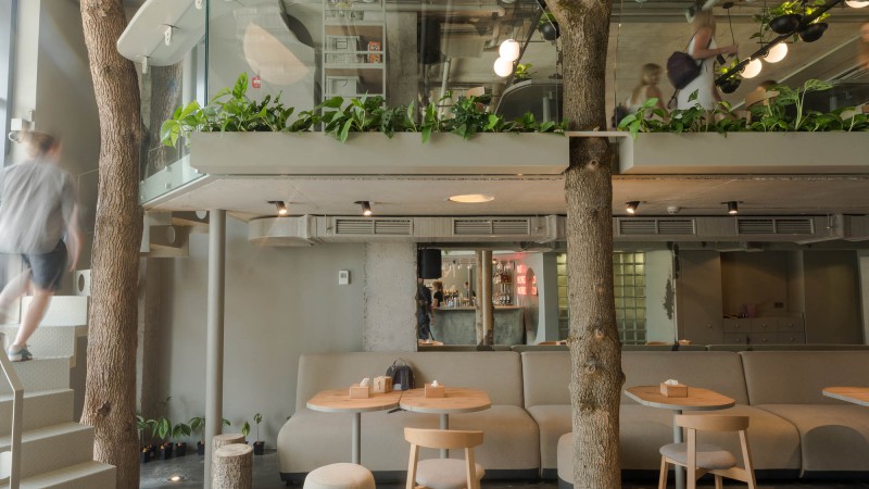 OM NOM NOM素食咖啡厅，乌克兰，  replus design burea