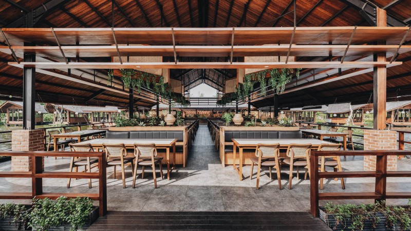 Talaga Sampireun餐厅，印度尼西亚， Seniman Ruang