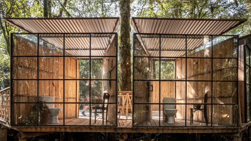 Casa da Mata洗手间 ，巴西， Luiza Jung Arquitetura 360